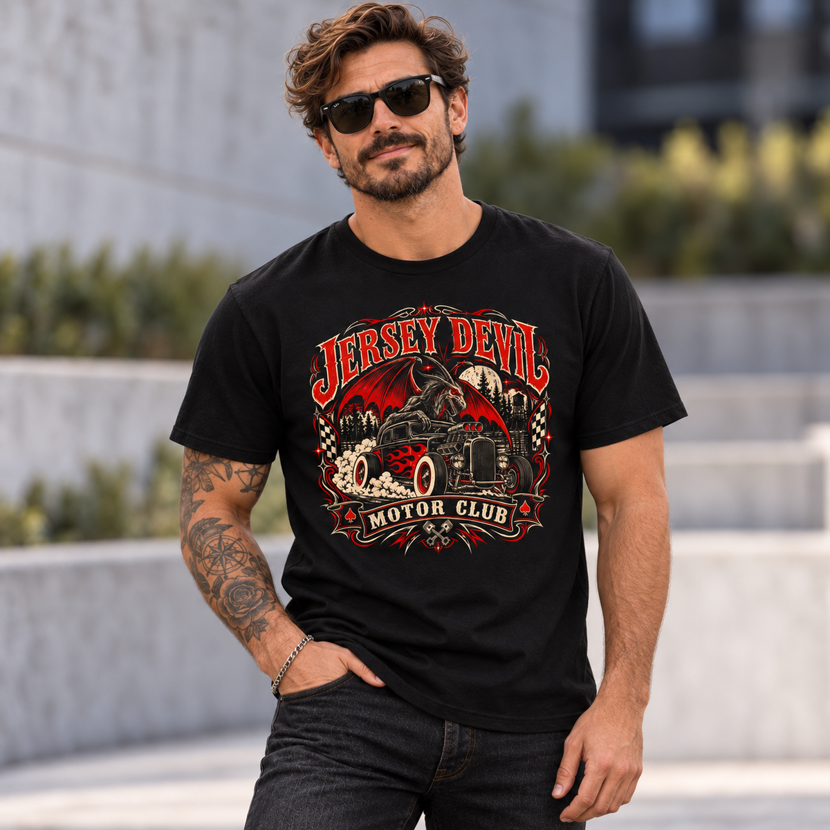 Jersey Cryptid Motor Club T-Shirt - Shady Front