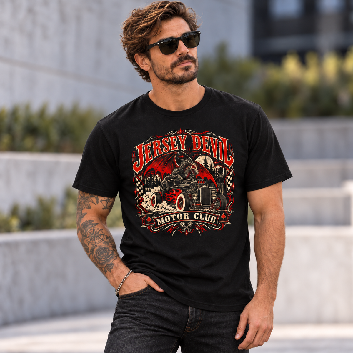 Jersey Devil Motor Club T-Shirt - Shady Front