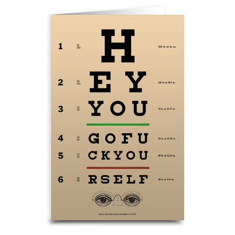 Eye Test Chart Card - Shady Front