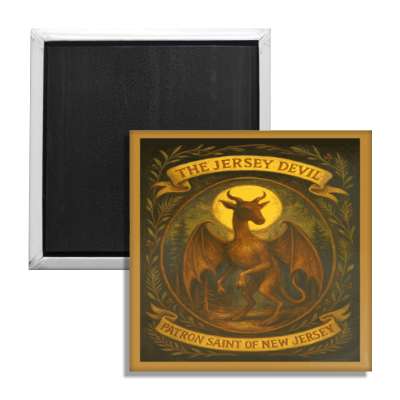 Jersey Devil Patron Saint of New Jersey Fridge Magnet - Shady Front