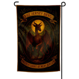 Flag with 'The Jersey Devil' design featuring a dragon and moon on a dark background.