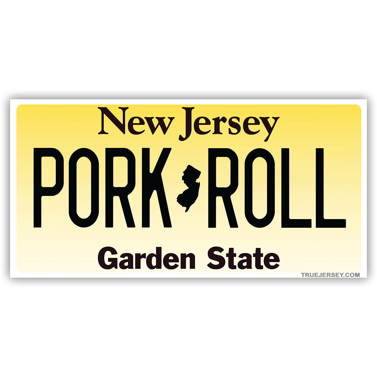 Pork Roll License Plate Sticker - True Jersey
