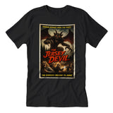 Black t-shirt with 'The Jersey Devil' graphic design featuring a demon-like creature and text.