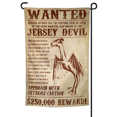 Jersey Devil Wanted Poster Garden Flag