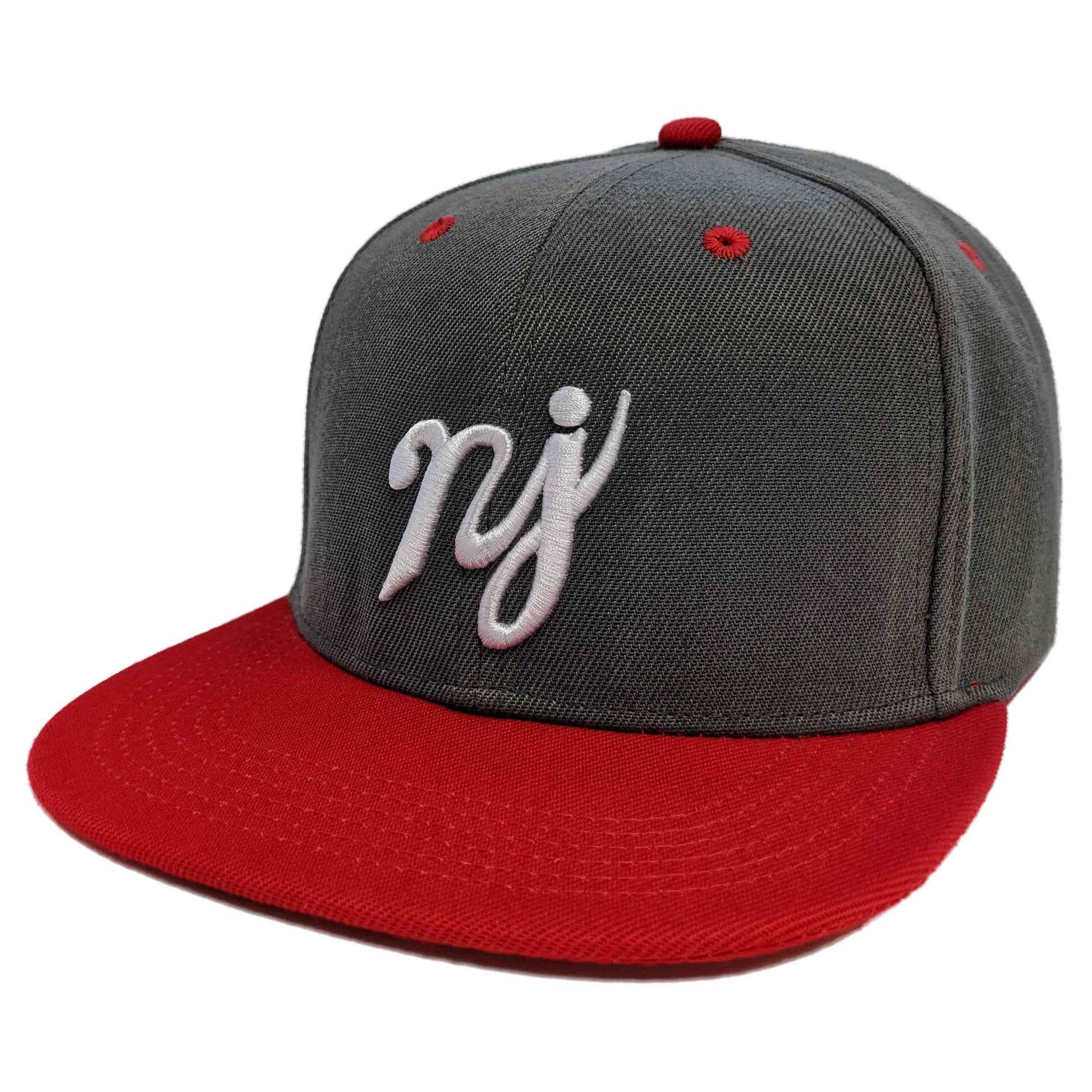 Red + Heather Grey "NJ" Hat