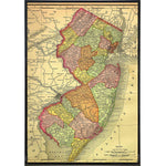 A Map of New Jersey 1895 Print - True Jersey